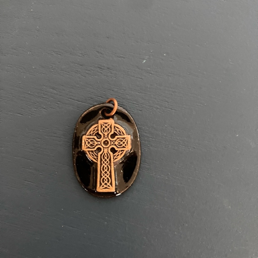 Brown and Copper Cross Pendant
